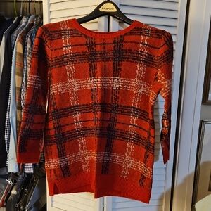 Plaid crewneck sweater